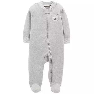 CARTER’S Zip-Front Bear Sleep & Play Footie 6M NWT
